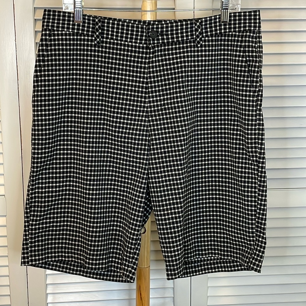 EUC Men’s Adidas Black & White Check Shorts - Sz 34